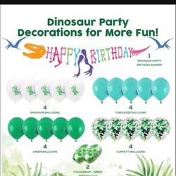 Dinosaur Birthday Party Supplies, Dinosaur Party Decorations For Boys And Girls, Balloons, Dinosaur Birthday Banner, Dinosaur Table Cloth, 