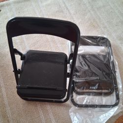 2 Small Plastic Folding Chairs. They Can Hold Your Phone Or Smaller Devices. Please Read Description Below