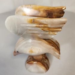 Home Office Decorative Animal Figure Eagle open Wings Desk Mantel Marble Onyx  Collectible