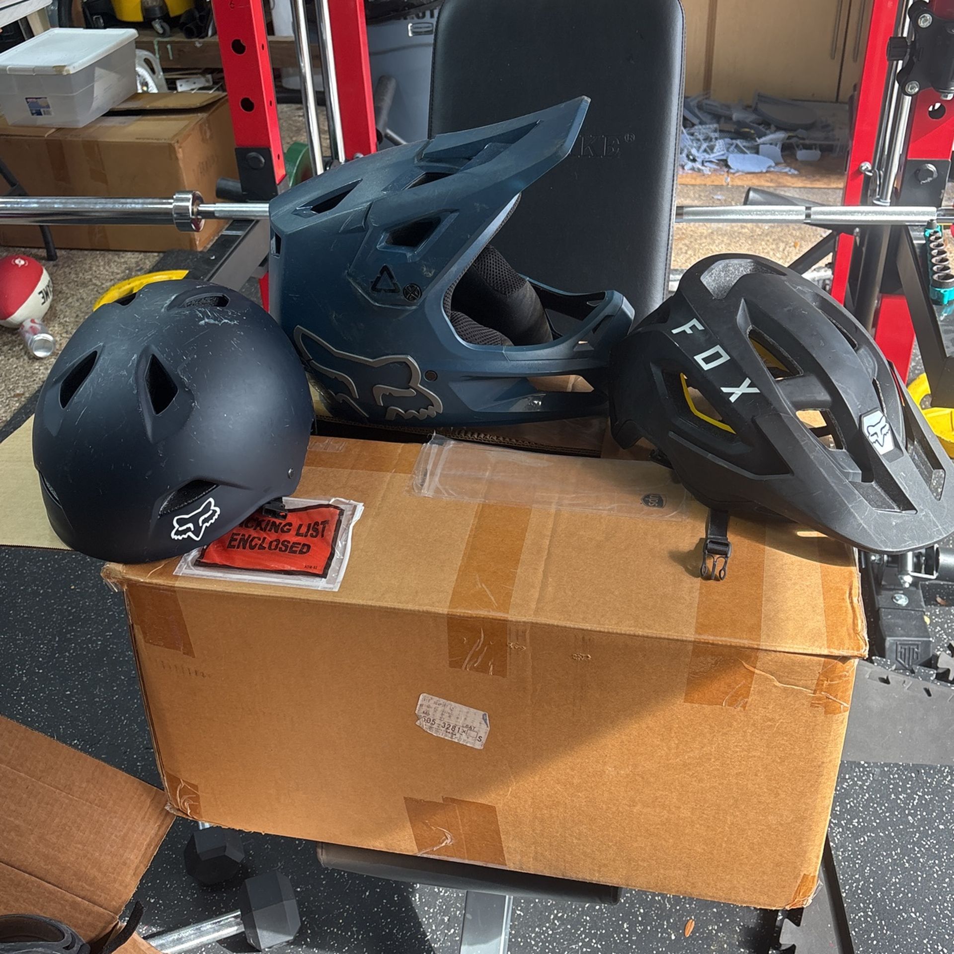 Assorted used Fox Helmets