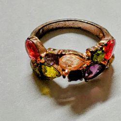 Fashion Milangirl Square Geometric Colour for Women. Silver Plated. Size: 7.5. Weight: 3.8 Grams.