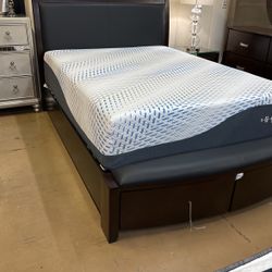 Queen Bed Frame ( No Mattress Included) Available In  Grey Color