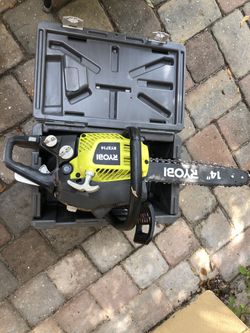 Ryobi Gas Hand Chainsaw, 14-Inch 37cc 2-Cycle Medium Size with Heavy Duty Case