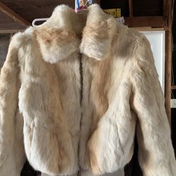 Rabbit Fur Bomber Jacket! Can Be Dressed Up Or With Jeans!!! 
