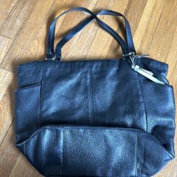 Black leather coach bag