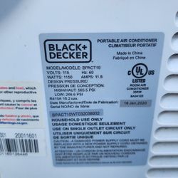 Black And Decker Portable AC unit 