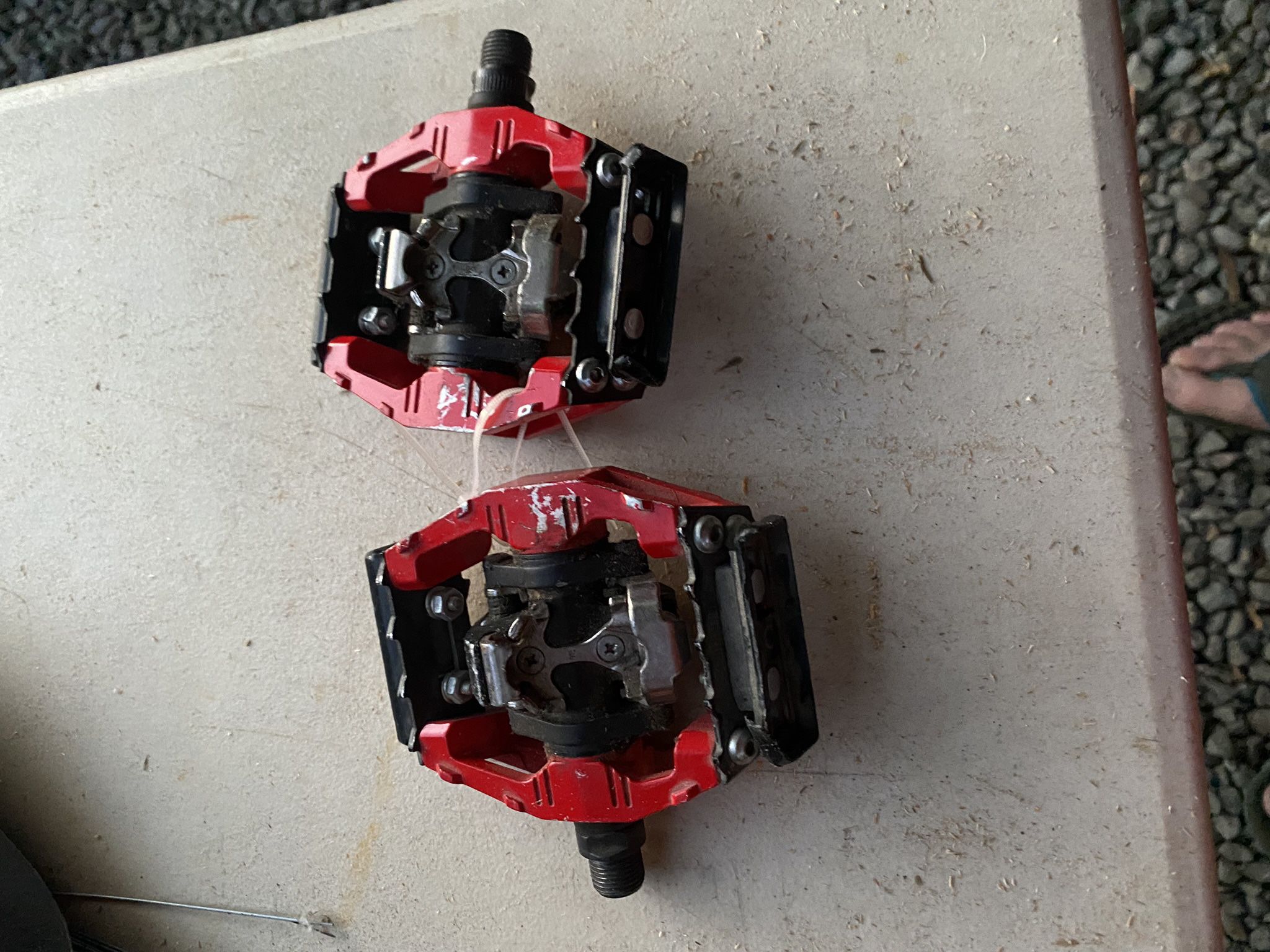 Shimano DX Pedals - Mountain BMX Trail - Red - PD-M636 Platform and Clip In