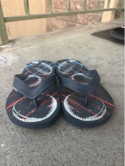 sports-themed flip-flops kids size 12-13