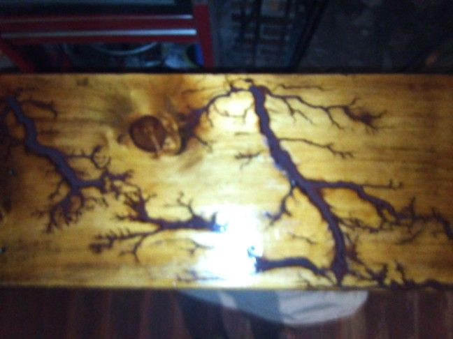 3 Shelf Bookshelf Lichtenberg Burned