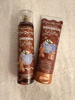 Bath And Bodyworks Ginger Bread Latte Body Mist And Body Cream