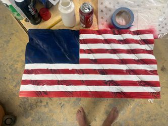 Wavy wooden American flag
