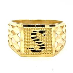 Men’s 14k Yellow Gold S Initial Pinky Ring Size 9 GP3115784