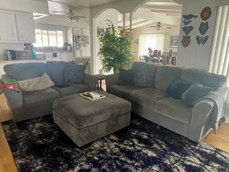 Love seat, couch and ottoman
