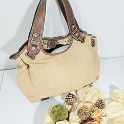 FOSSIL SATCHEL STRAW BAG
