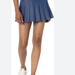 XS Denim Type Pleated Skirt