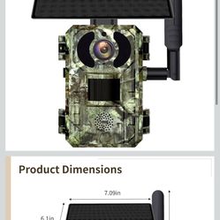 Solar-Powered 4G Live Trail Camera, 1080P Hd Hunting Cam with Infrared Night Vision, Motion Detection, Rugged Outdoor Surveillance Camera
