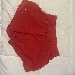 Red Lululemon hottie hot shorts- Size 4