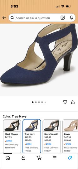 Lifestride Giovanna Navy blue heel size 8/ tacones color azul oscuro