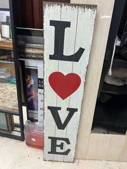 Rustic Wooden LOVE Sign with Heart