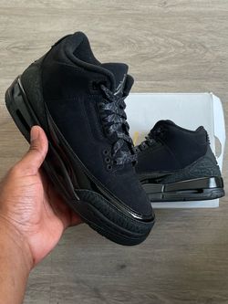 Size 5.5y- Air Jordan 3 Retro (GS) Black Cat