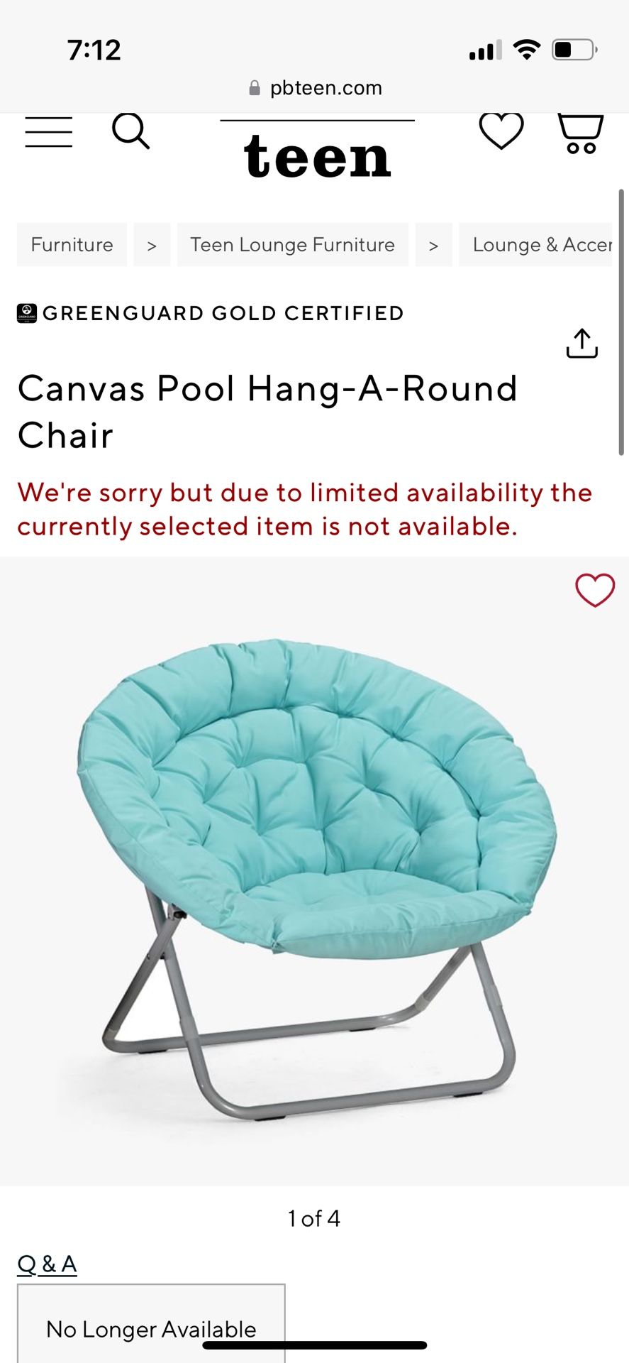 Pottery Barn Teen Chair