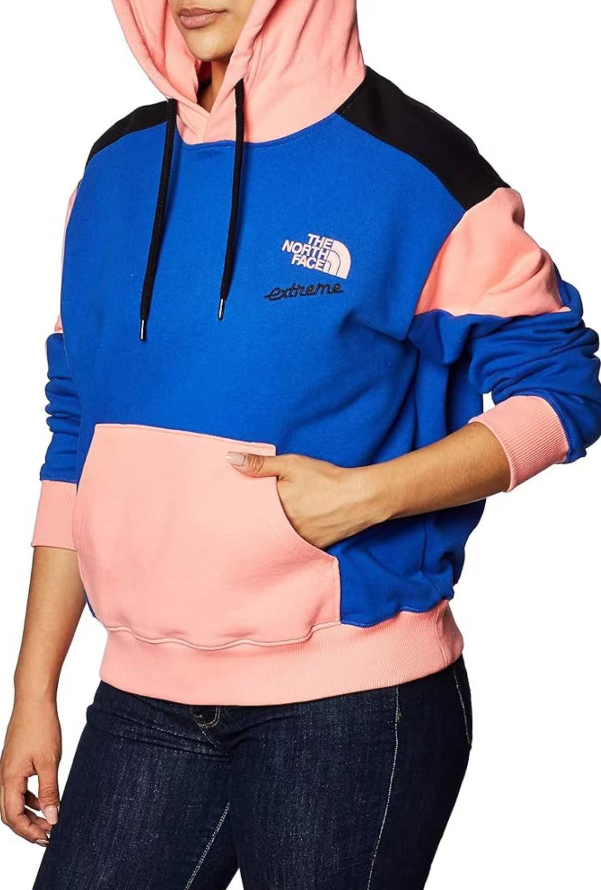 NEW The North Face Extreme Colorblock Hoodie (Blue/Pink) β Size L