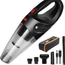 New Handheld Vacuum Cordless, Rechargeable Car Vacuum Cordless Cleaner Dust Buster Wet Dry Powerful Portable Hand Vacuum Light Weight for Pet Hair, Ho