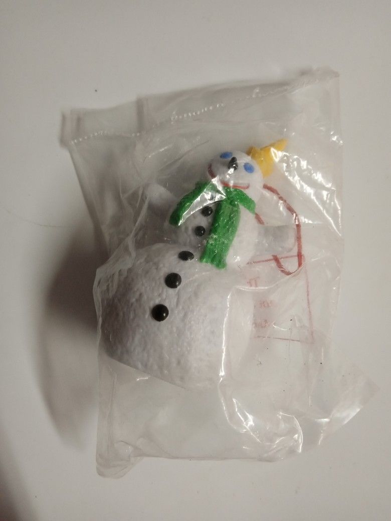 Vintage Jack in the Box Restaurant Snowman Christmas Ornament