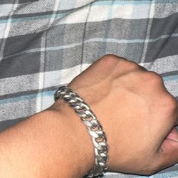 Real 925 Silver Cuban link Bracelet 