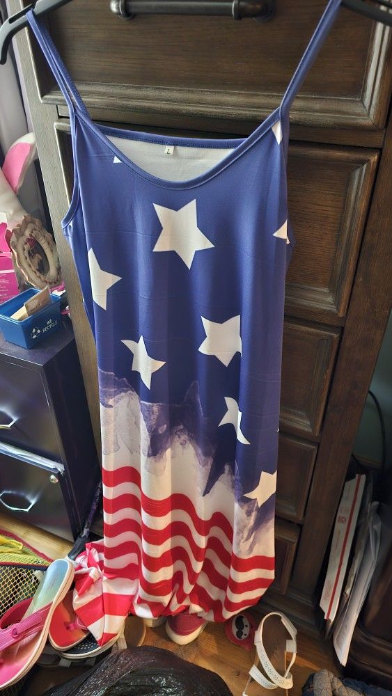 Summer 4th Of July Long Dress