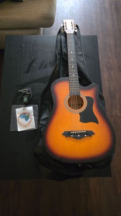 38" Acoustic Guitar Bundle - Case, Tuner & Accessories