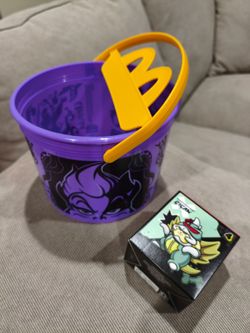 McDonald's Halloween Boo Buckets Ursula & Hello Kitty × Godzilla Pompompurin Gigan Bundle New Condition