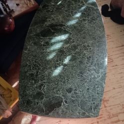 Marble top oak table