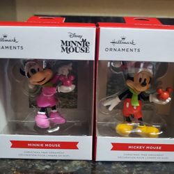 Hallmark Disney's Minnie Mouse and Mickey Mouse Christmas Ornaments