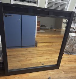 Large Wall Mirror with Espresso/Black Frame