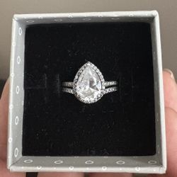 Pandora Tear Drop Ring  2 Piece 