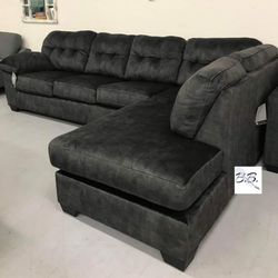 L Shaped Granite Gray/ Dark Color Oversized Comfy Sectional Couch With Chaise| Black| Dark Gray Sofa| Color Options| Tufted|