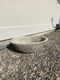 Aggregate concrete bowl for fire pit or flowers. 39” X 14”.