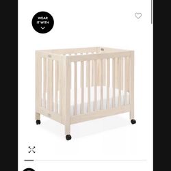 Babyletto Origami Mini Crib In Natural And Newton Mattress