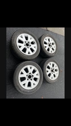 4 —- 205/50r16 5x120 5x4.72 Stock Bmw Wheels Rims Tires Hold Air!!