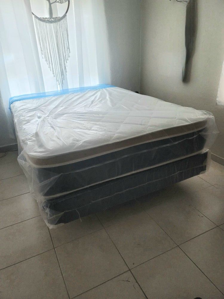 NEW QUEEN PILLOW TOP MATTRESS AND BOX SPRING AVAILABLE KING SIZE
