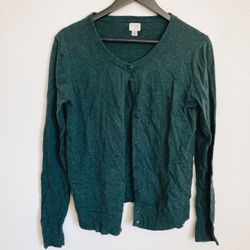 forest green buttoned cardigan