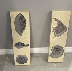 Set Of 3 Metal Fish Art