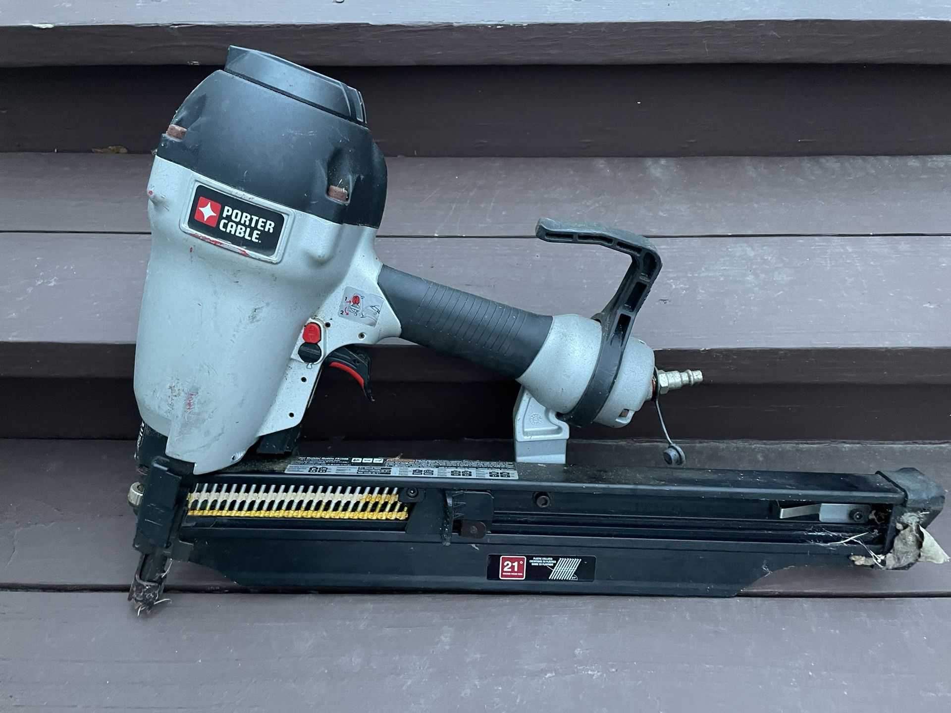 Porter cable nail gun with Craftsman compressor
