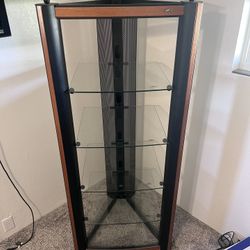 BELLO 6 Tier Tempered Glass Audio-Video Tower Stand Stereo Cabinet Italian made