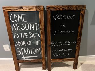2 Foldable Wood Chalkboard Easles (double sided)