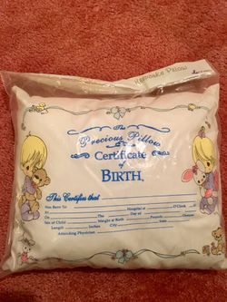 Brand New Precious Moments Keepsake Pillow/Birth Certificate Pillow