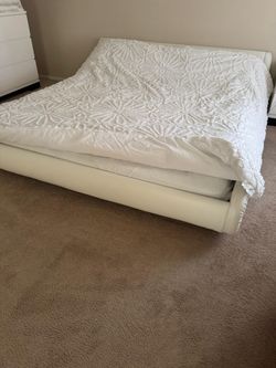 King bed with mattress & nightstand $125