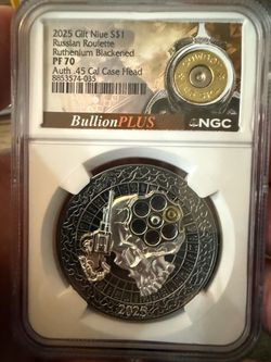 2025 Niue Russian Roulette NGC PF70 Silver Coin