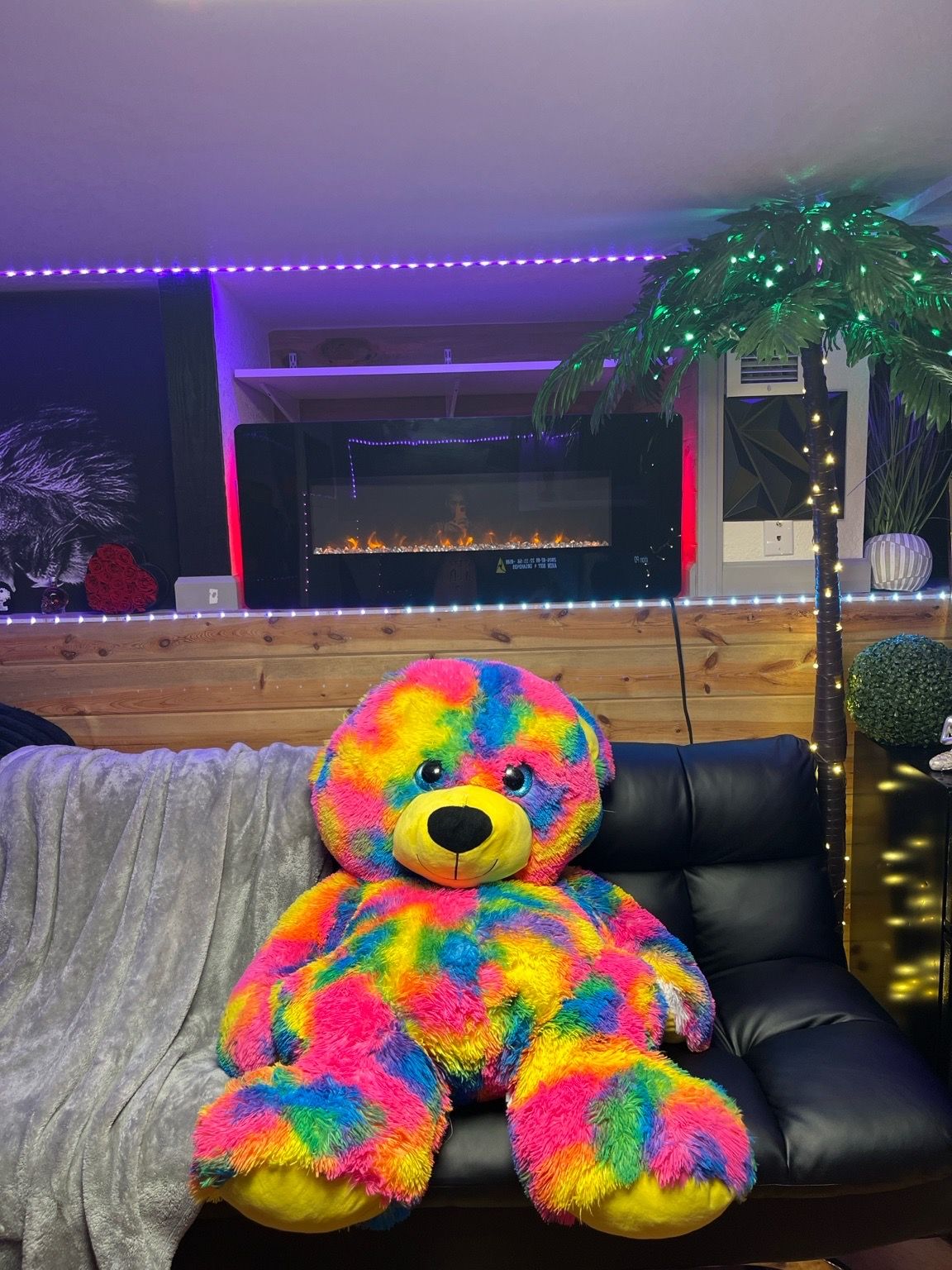 Huge Rainbow Teddy Bear Plush Stuffed Animal